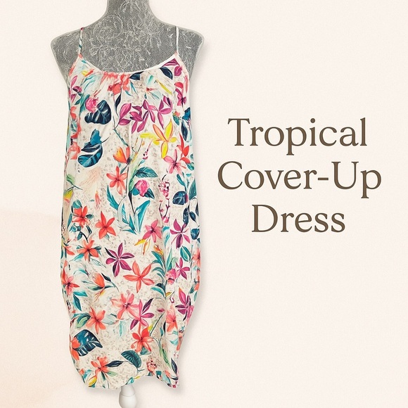 Mynah Tropical Floral Swimsuit Cover-Up Size Medium - Picture 1 of 10